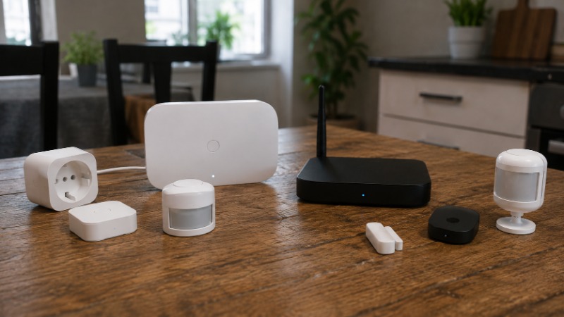 Chytrý zámek na Z-Wave vedle Zigbee žárovky jako srovnání dvou protokolů chytré domácnosti